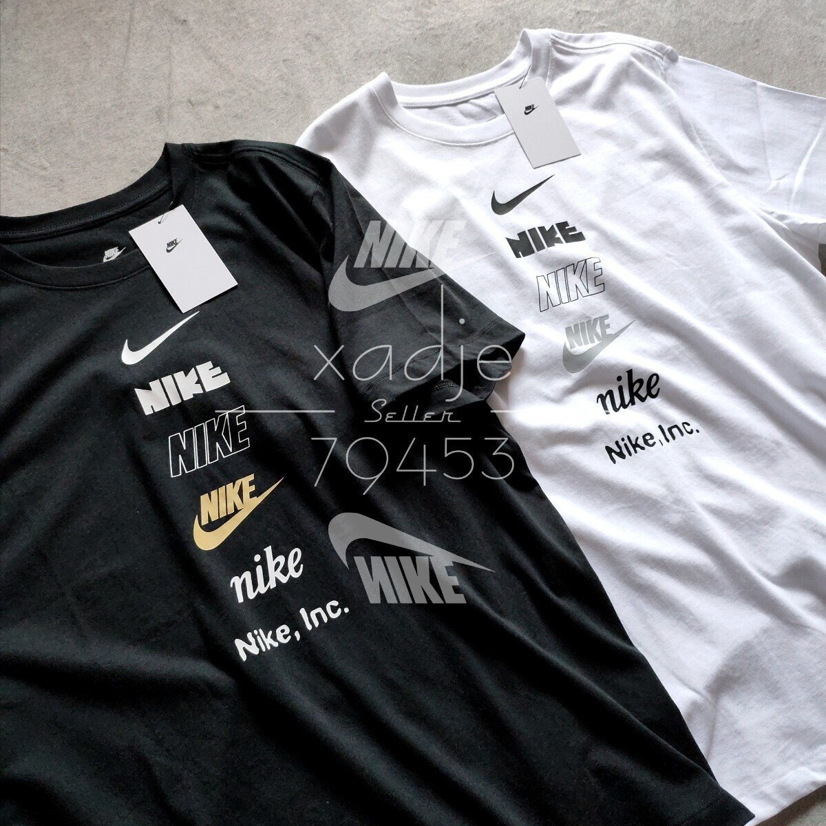 新品 正規品 NIKE ナイキ NSW INC 半袖 Tシャツ 2枚セット 黒 ブラック 白 ホワイト 緑 ロゴ スウッシュ プリント M