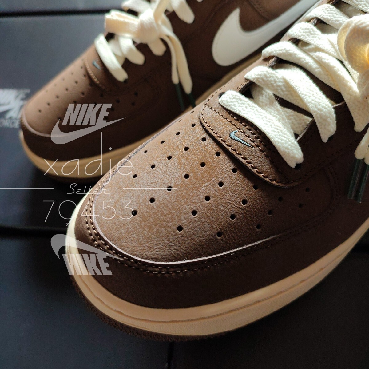 新品 正規品 NIKE ナイキ AIR FORCE1 LOW エアフォース1 ロー 07 茶 ブラウン ベージュ 白 27.5cm US9.5 箱付き_画像5