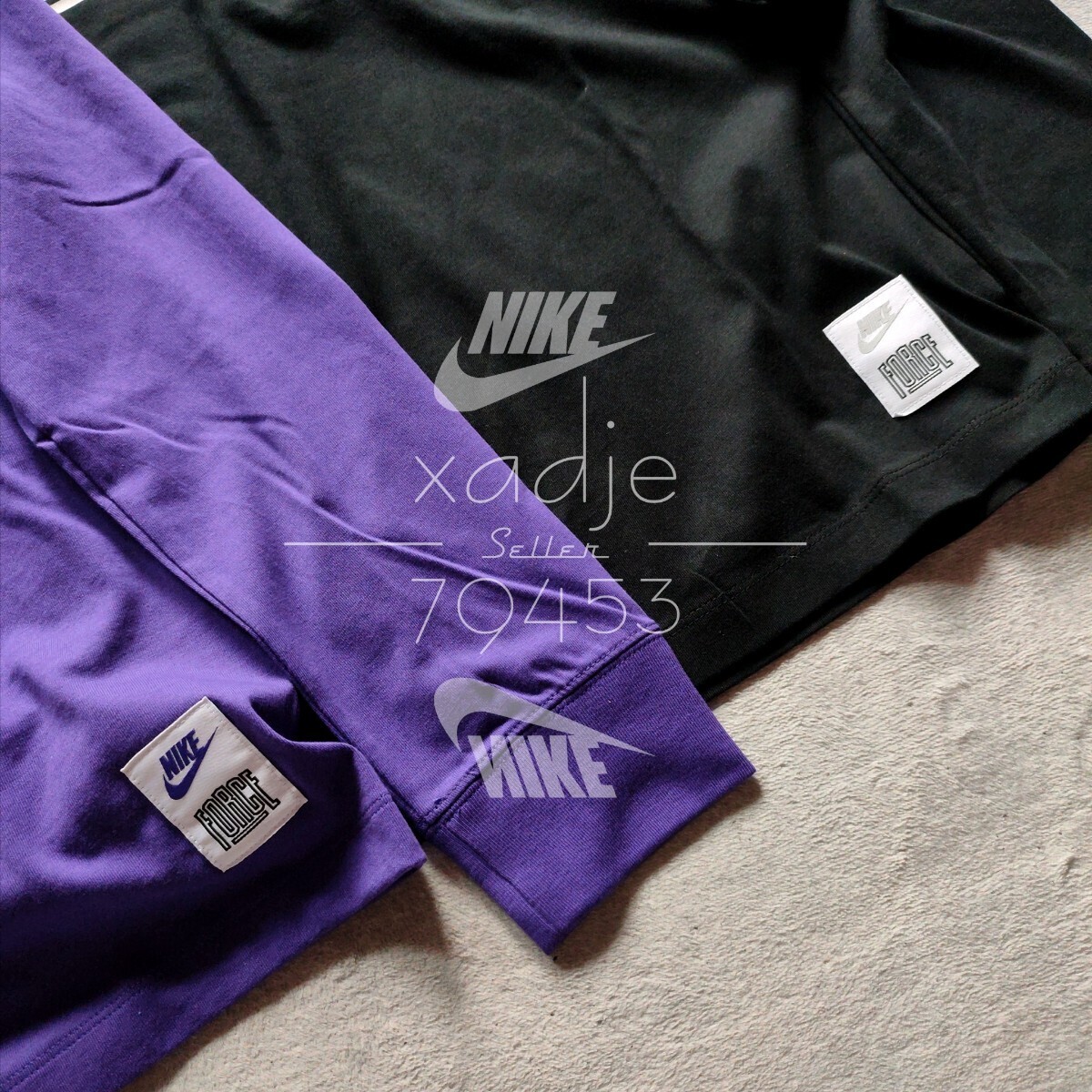  новый товар стандартный товар NIKE Nike NSW FORCE four Sprint длинный рукав long T 2 шт. комплект чёрный черный фиолетовый лиловый белый 2XL XXL