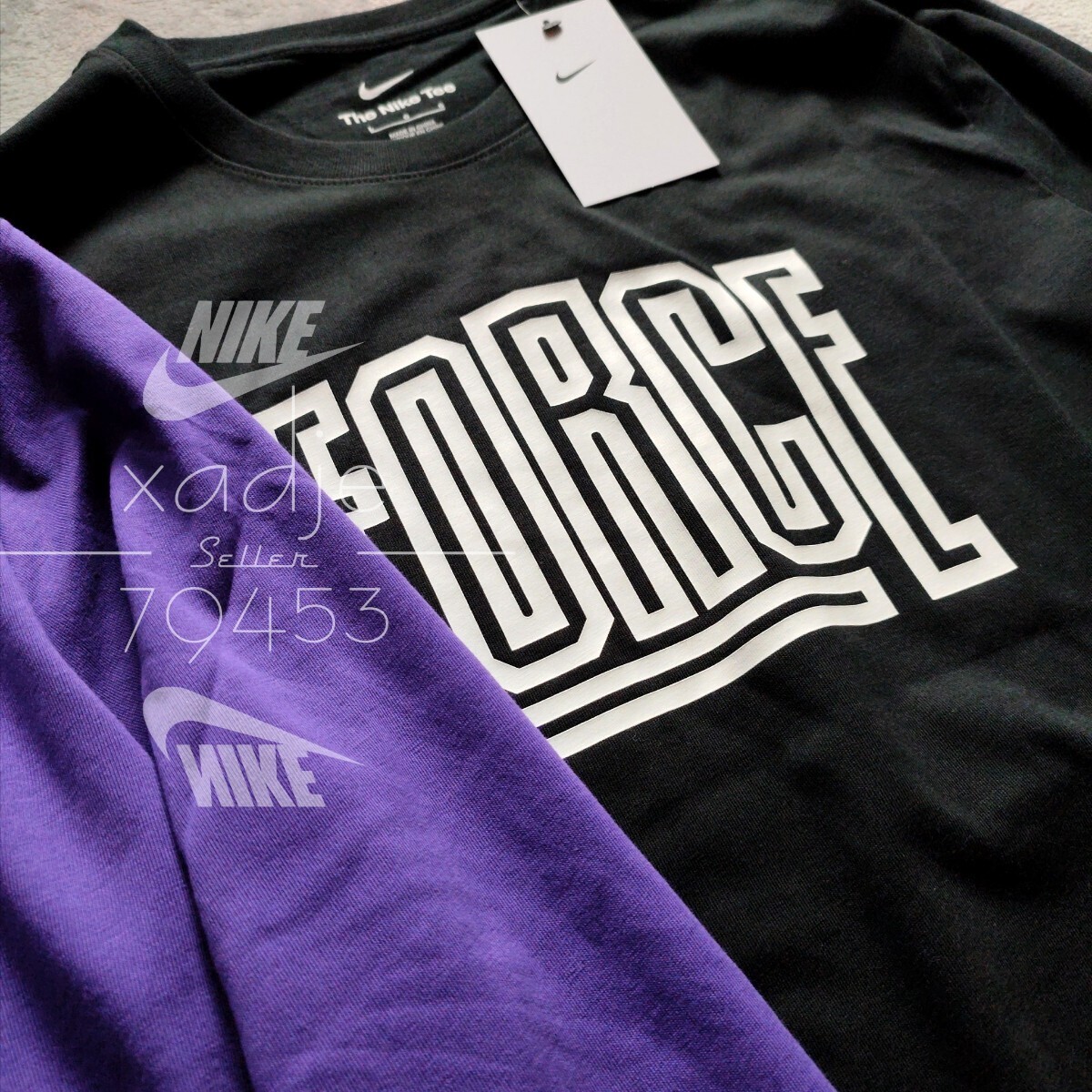  новый товар стандартный товар NIKE Nike NSW FORCE four Sprint длинный рукав long T 2 шт. комплект чёрный черный фиолетовый лиловый белый XL