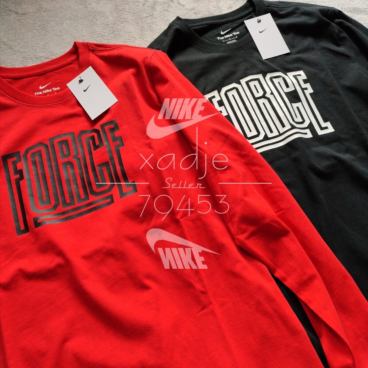  новый товар стандартный товар NIKE Nike NSW FORCE four Sprint длинный рукав long T 2 шт. комплект чёрный черный красный красный белый M