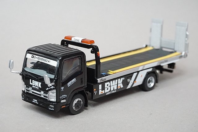 MINIGT / TSM トゥルースケール 1/64 Isuzu いすゞ Nシリーズ (ELF) 車両積載車 LBWK ブラック (右ハンドル) MGT00292-Rの画像2