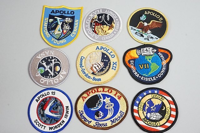 ★ APOLLP NASA ロゴ / 80s NASA アポロ計画 アポロ15号 などワッペン / パッチ ベロクロなし 9点セットの画像1