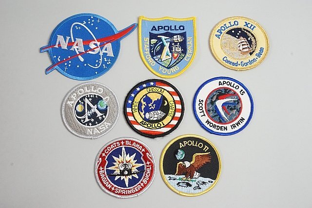★ NASA ロゴ / APOLLP STAFFORD YOUNG CERNAN などワッペン / パッチ ベロクロなし 8点セットの画像1