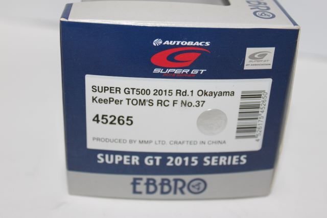 ▽ EBBRO エブロ 1/43 スーパーGT GT500 2015 Rd.1 Okayama KeePer TOM'S RC F #37 45265の画像4