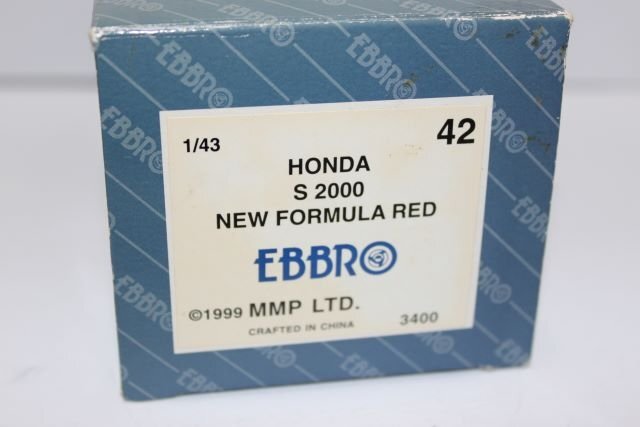 ▽ EBBRO エブロ 1/43 HONDA ホンダ S 2000 NEW FORMULA RED 42の画像7