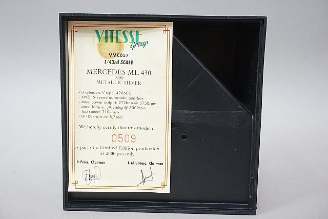 VITESSE ビテス 1/43 Mercedes Benz メルセデスベンツ ML430 1999 メタリックシルバー VMC057_画像3