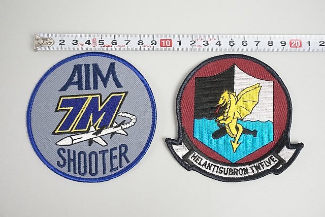 ★ アメリカ海軍 AIM 7M SHOOTER / CVW-2 TOP TEN AVN-8 などワッペン / パッチ ベロクロなし 4点セットの画像6