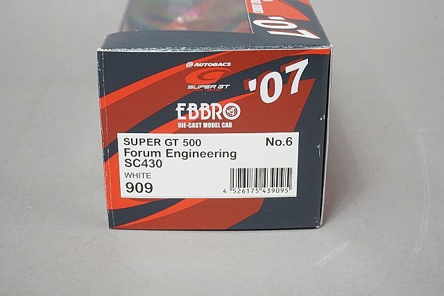 EBBRO エブロ 1/43 TOYOTA トヨタ SUPER GT500 Forum Engineering SC430 2007 #6 ホワイト 43909の画像5