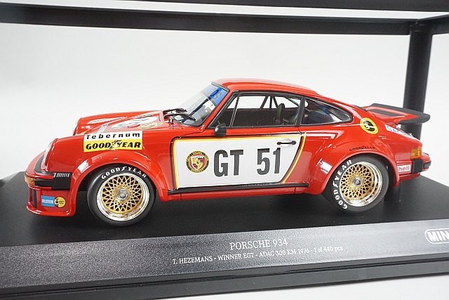 PMA ミニチャンプス 1/18 Porsche ポルシェ 934 優勝 EGT ADAC 300km 1976 #51 155766451の画像1