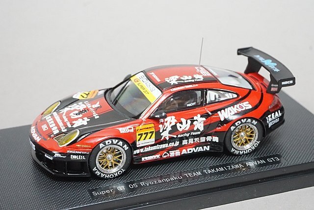 EBBRO エブロ 1/43 Porsche ポルシェ 梁山泊 チーム 高見沢 アドバン GT3 スーパーGT 2005 #777 43752の画像1