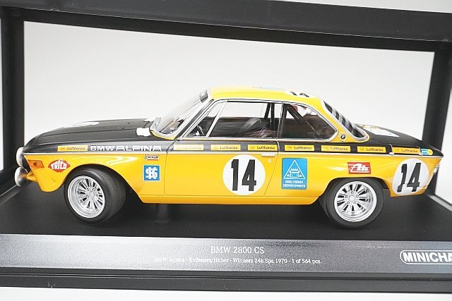 ミニチャンプス PMA 1/18 BMW 2800 CS BMW ALPINA アルピナ 24h スパ 優勝 1970 #14 155702714_画像1