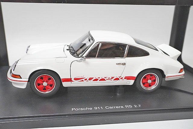 AUTOart オートアート 1/18 Porsche ポルシェ 911 カレラ RS 2.7 1973 ホワイト/レッドストライプ ※台座に割れ有り 78051の画像1