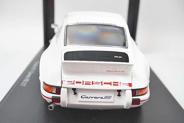 AUTOart オートアート 1/18 Porsche ポルシェ 911 カレラ RS 2.7 1973 ホワイト/レッドストライプ ※台座に割れ有り 78051の画像4