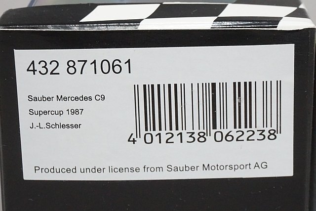 ミニチャンプス PMA 1/43 Sauber Mercedes ザウバー メルセデス C9 “MICHELIN“ スーパーカップ 1987 #61 432871061の画像7