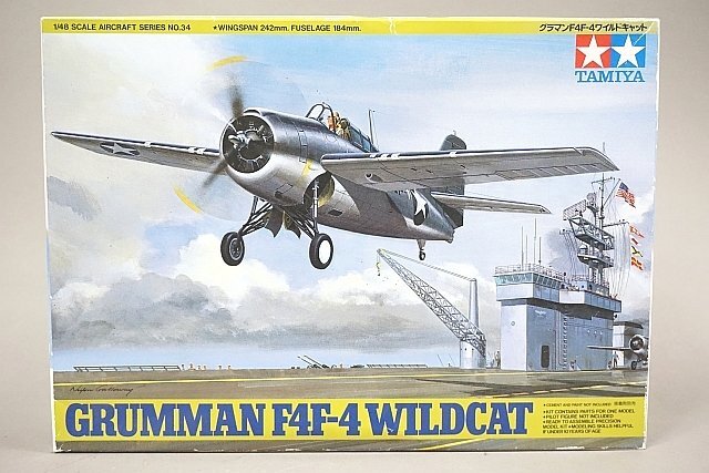 ★ TAMIYA タミヤ 1/48 アメリカ海軍 グラマンF4F-4 ワイルドキャット プラモデル 61034_画像1