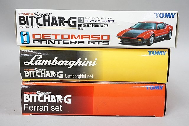 TOMICA トミカ BIT CHAR-G ビットチャージー ランボルギーニ セット / フェラーリ セット / デトマソ パンテーラ GTS 3点セットの画像3
