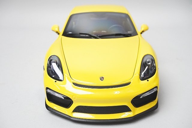 Schuco シュコー 1/18 Porsche ポルシェ ケイマン Cayman GT4 イエロー ※難有・ジャンク品 450040000の画像2