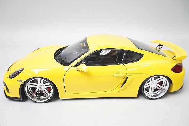 Schuco シュコー 1/18 Porsche ポルシェ ケイマン Cayman GT4 イエロー ※難有・ジャンク品 450040000の画像1