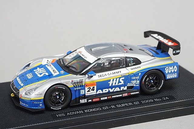 EBBRO エブロ 1/43 NISSAN 日産 HIS アドバン コンドー GT-R スーパーGT GT500 2009 #24 ※パーツ破損・欠損有り 44175の画像1