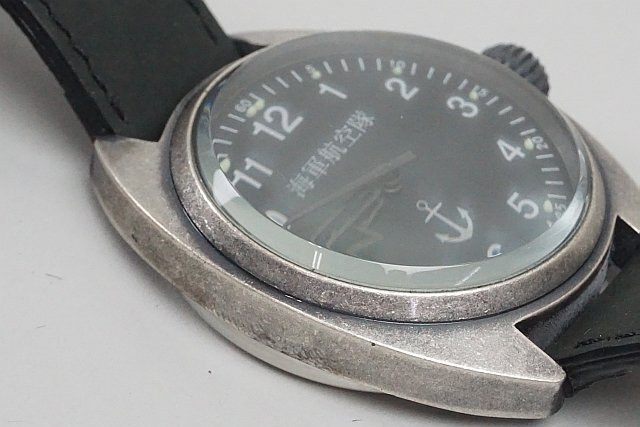 ★ TOKIMA トキマ 海軍航空隊 腕時計 1930 レプリカ シルバー レザーベルト 文字盤直径約45mm 不動品_画像8