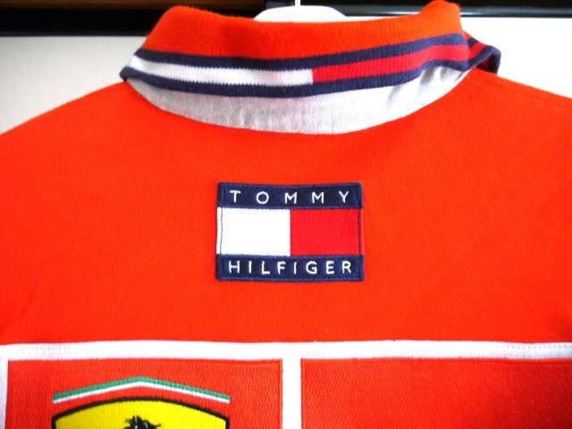 ▽ TOMMY HILFIGER トミーヒルフィガー Ferrari フェラーリ Marlboro マルボロ ポロシャツ 赤 Lの画像5