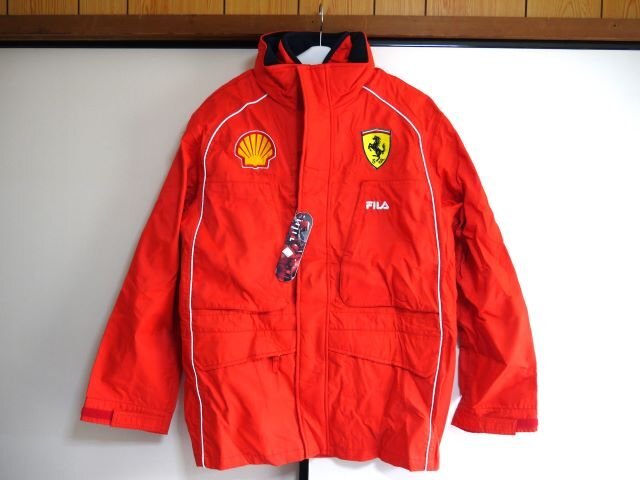▽ FILA フィラ Ferrari フェラーリ ジャンパー ジップジャケット 赤 Sの画像1