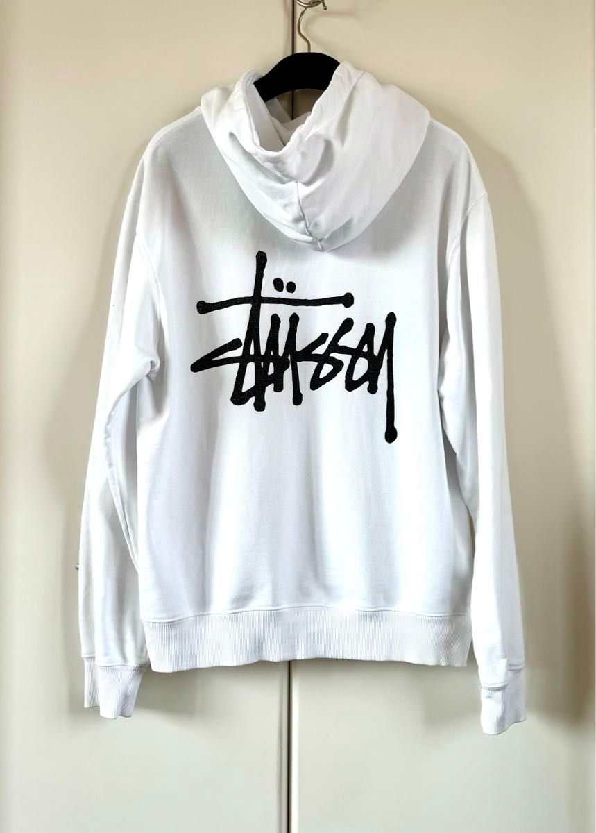 stussy パーカー　メンズ　ホワイト