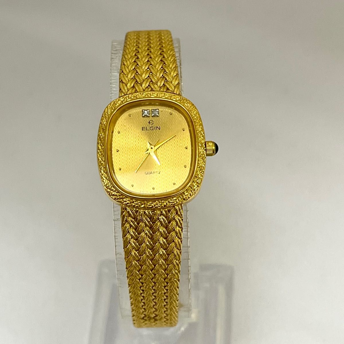 稼働 美品 ELGIN レディース腕時計 ビンテージ 2Pダイヤ 稼働 美品 ELGIN レディース腕時計 ビンテージ 2Pダイヤ
