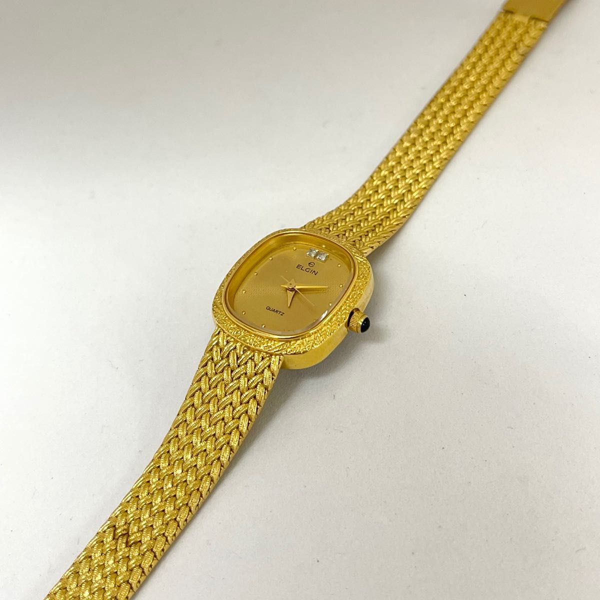 稼働 美品 ELGIN レディース腕時計 ビンテージ 2Pダイヤ 稼働 美品 ELGIN レディース腕時計 ビンテージ 2Pダイヤ