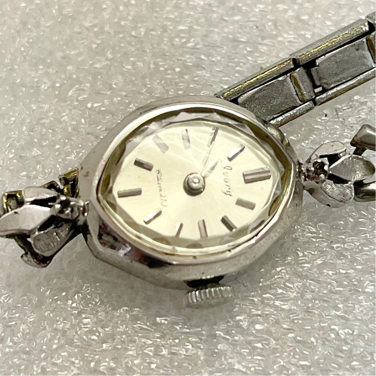 稼働 CITIZEN IVORY 手巻き レディース アンティークウォッチ 石
