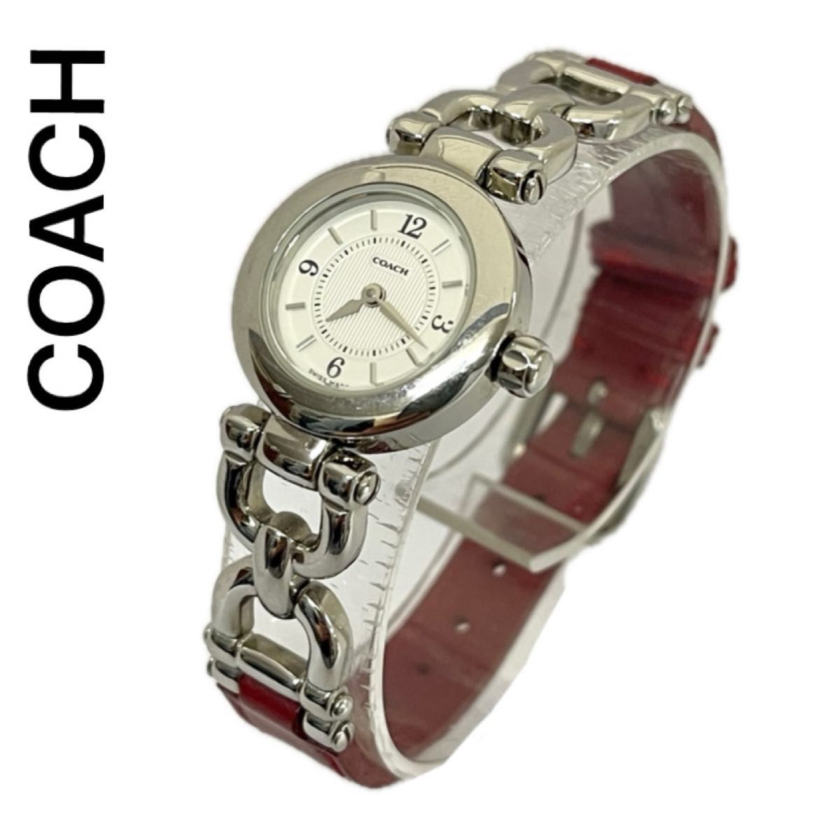 稼働 美品 COACH レディース腕時計 ラウンド シルバー メタル 稼働 美品 COACH レディース腕時計 ラウンド シルバー メタル