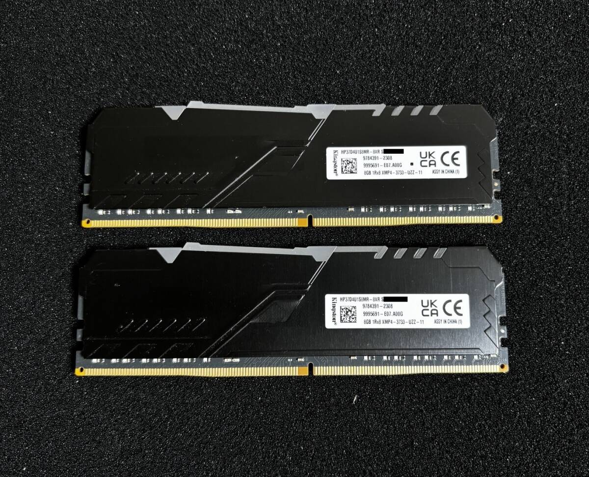 ((動作美品・2枚SET)) Kingston HyperX HP37D4U1S8MR-8XR 8GB x2枚 計16GB DDR4 3200MHz 1Rx8の画像2