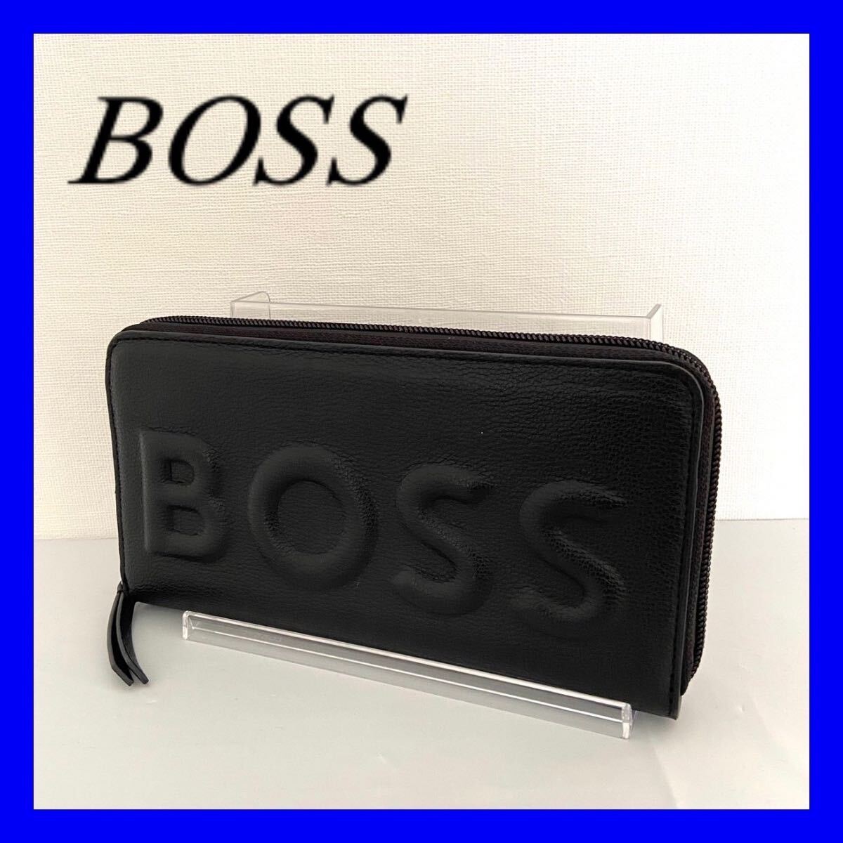 【1円スタート】美品　ヒューゴボス　ボス　BOSS 財布　長財布　ラウンドファスナー　ブラック _画像1