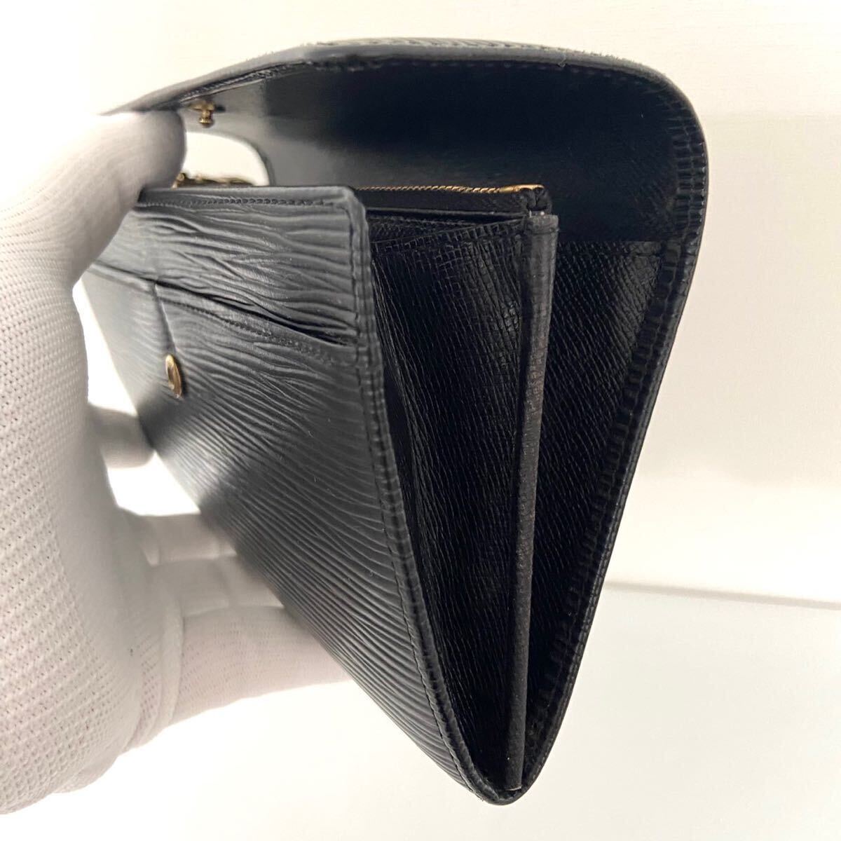 【1円スタート】LOUIS VUITTON ルイヴィトン エピ 長財布 黒 財布 エピラインの画像7