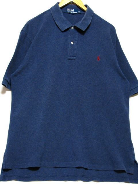 ＠美品 ラルフローレン RALPH LAUREN 半袖ポロシャツRB343 XL アメリカ古着 無地 ビックサイズ_画像1