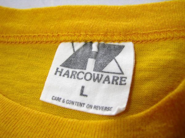 ＠美品 vintage ビンテージ harcoware ハーコウェア ラグランTシャツｔ739 L ツートン アメリカ古着 黄Ｘ白_画像5