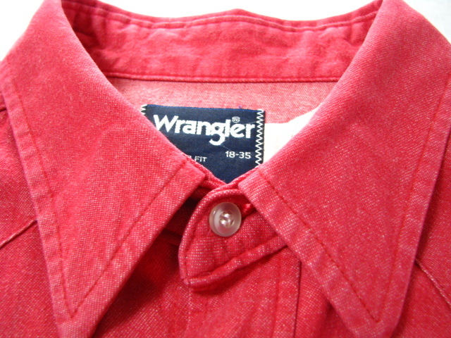 ＠美品 ラングラー Wrangler 長袖ダンガリーウエスタンシャツw370 アメリカ古着 ビックサイズ XXL デニム_画像3