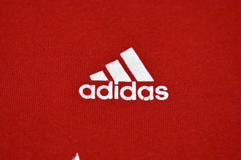 ＠美品 adidas アディダス Tシャツt973 アメリカ古着 XL 3本ライン 赤 レッド_画像6