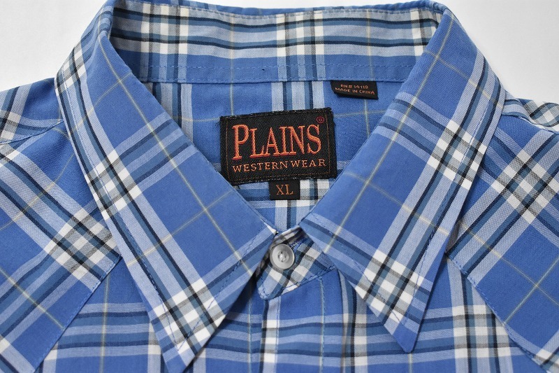 ＠美品 プレインズ PLAINS 半袖ウエスタンシャツw470 アメリカ古着 XL アメカジ ビックサイズ 大きいサイズ_画像3