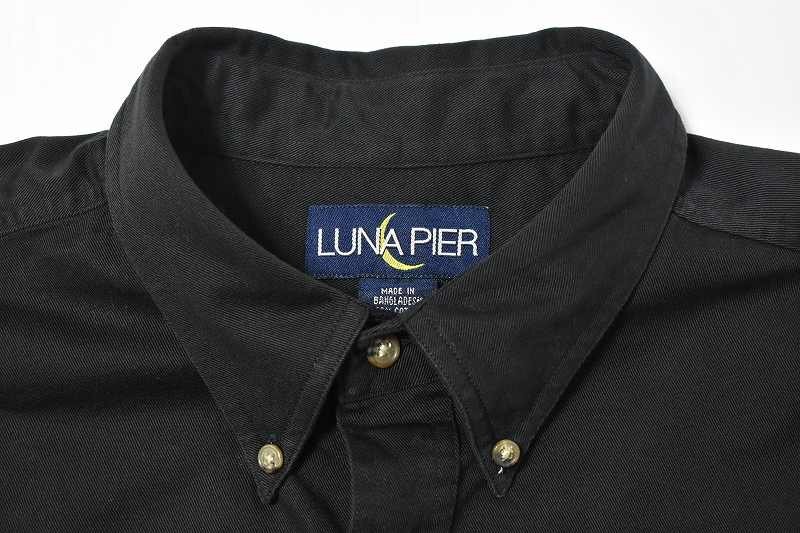 ＠美品 LUNA PIER ルナピア ボタンダウン 半袖ワークシャツwr402 XL アメリカ古着 大きなサイズ 黒 ブラック_画像3