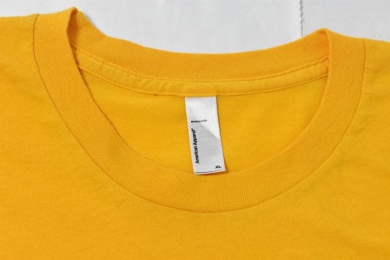 ＠美品 アメリカン アパレル Tシャツ tt272 XL アメリカ古着 ビックサイズ 黄色_画像3