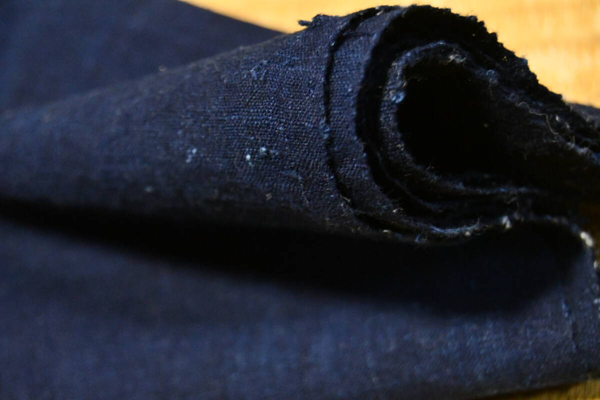 古布 藍染めの無地木綿1幅 紺藍上質木綿 手紡ぎ糸 中厚地 170cm アート 創作材料 手織り木綿の画像7