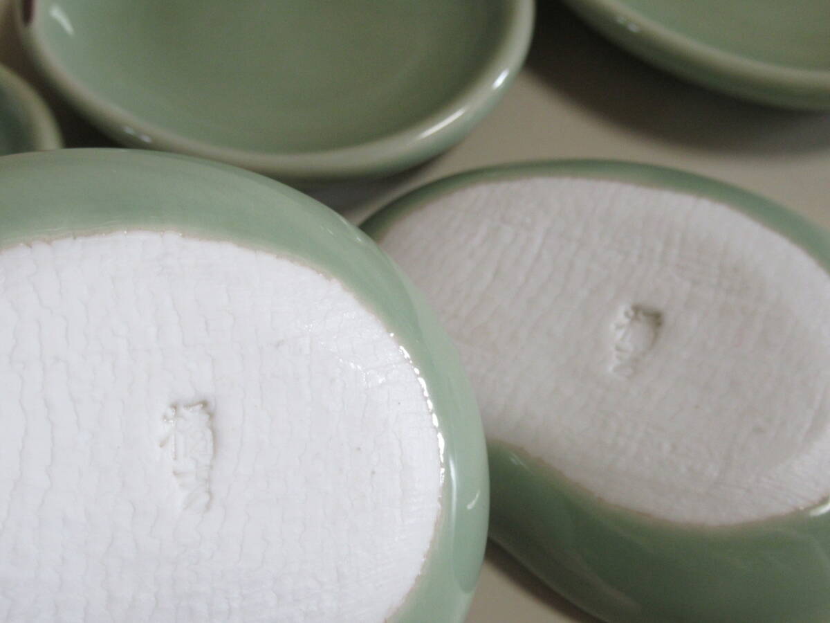 R6 04* ceramics .. Tachikichi broad bean legume plate 5 pieces set unused goods 