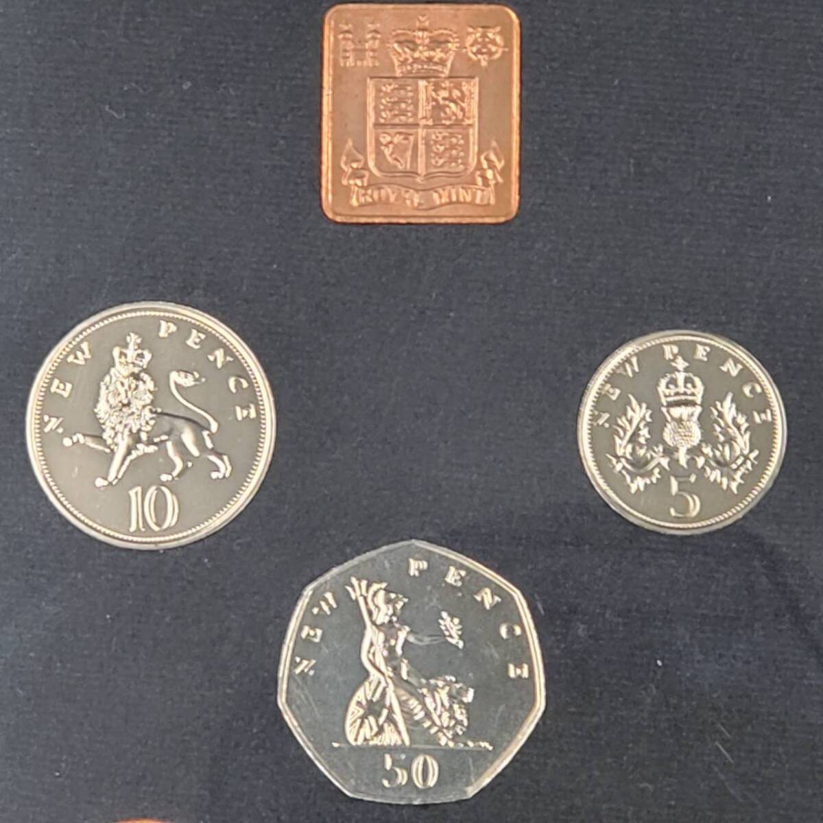 ★1円 スタート☆#25791 1971年 イギリス プルーフ コイン セット 50ペンス 10ペンス 5ペンス 2ペンス 1ペンス 1/2ペンス 記念硬貨 コイン の画像6