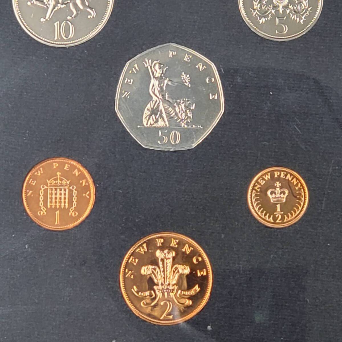 ★1円 スタート☆#25791 1971年 イギリス プルーフ コイン セット 50ペンス 10ペンス 5ペンス 2ペンス 1ペンス 1/2ペンス 記念硬貨 コイン の画像7