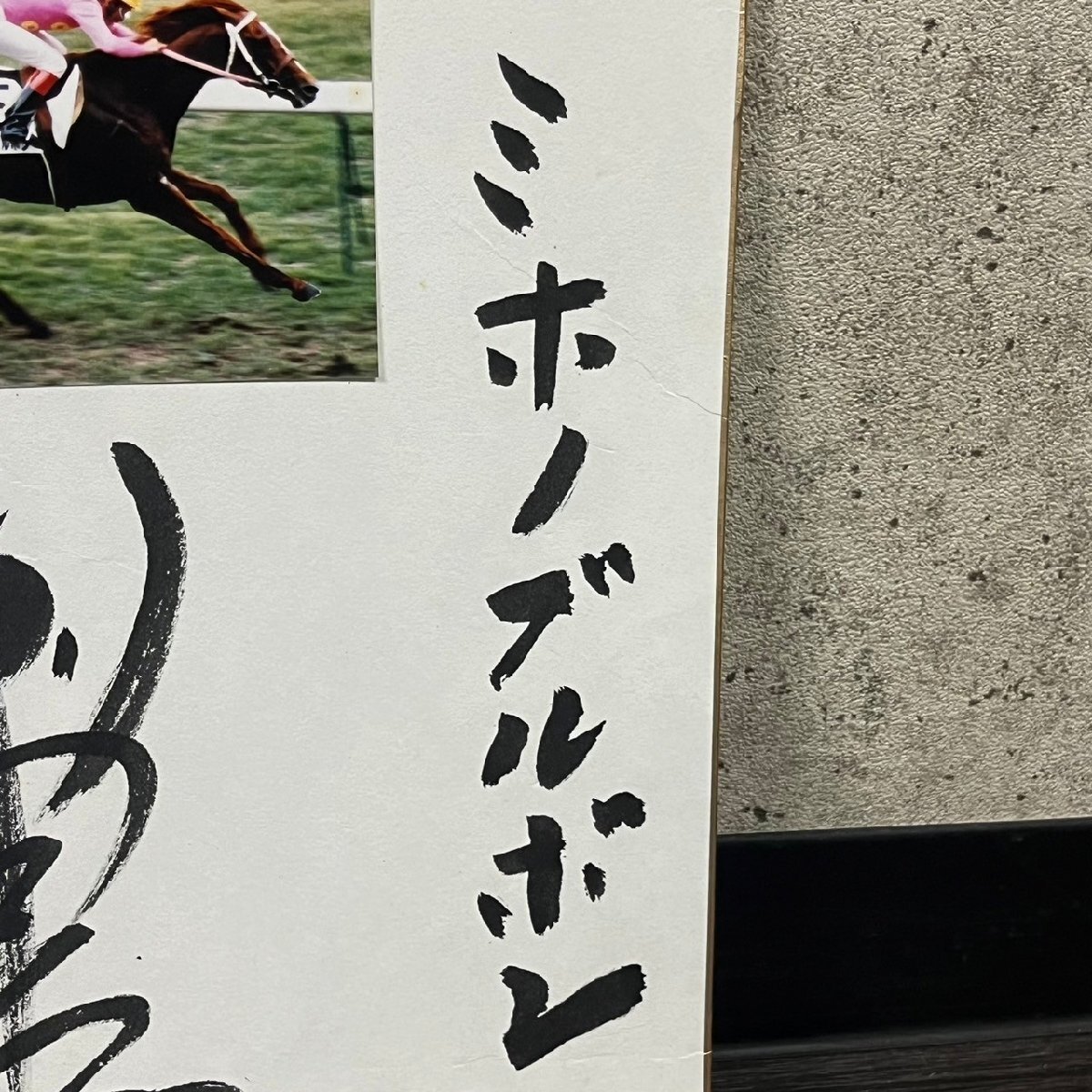 小島貞博 ミホノブルボン サイン色紙 直筆 騎手 調教師 競馬 041304w/T4（K）の画像3