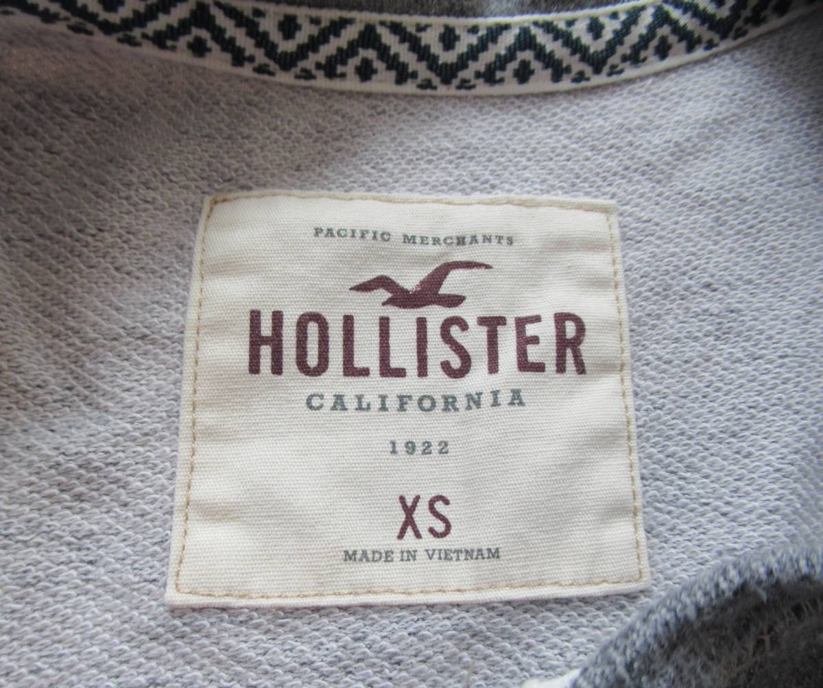 Hollister メンズ半袖ヘンリーＴシャツ グレー XSサイズ Mサイズ相当 ホリスター_画像4