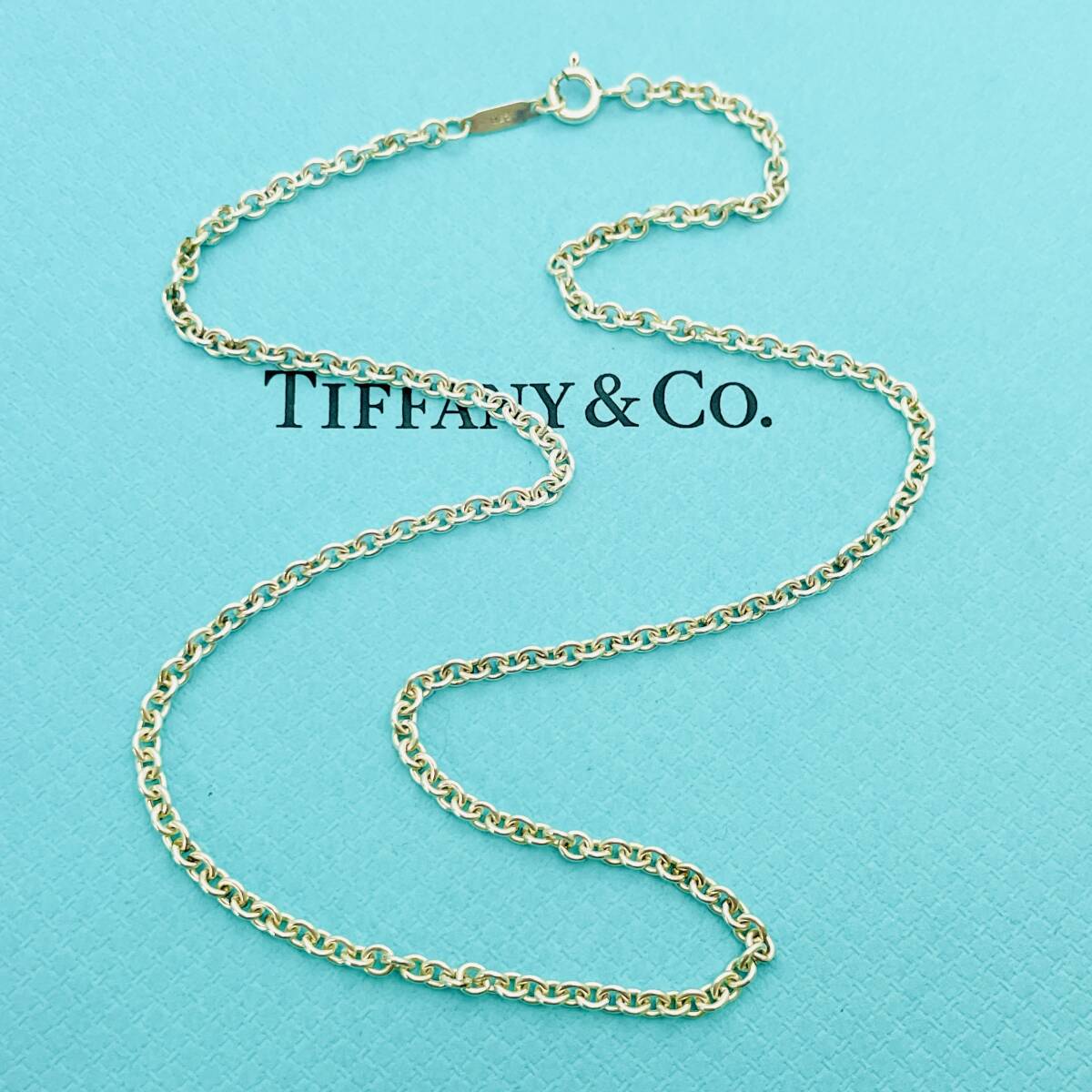 美品 40cm 太め ティファニー ラージ チェーン ネックレス シルバー TIFFANY&Co. 幅2.7mm★824の画像4