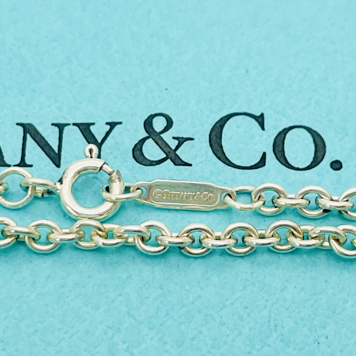 美品 40cm 太め ティファニー ラージ チェーン ネックレス シルバー TIFFANY&Co. 幅2.7mm★824の画像6